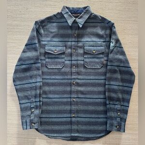 Levitate Cisco Brewers Nantucket blue striped long sleeve flannel shirt men’s M